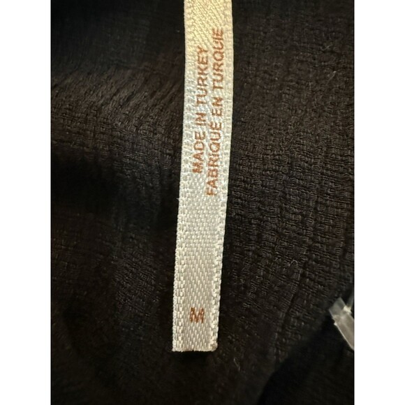 Free People Maise Top Black Size Medium Puff Shoulder Ruched Semi-Sheer NEW - Picture 10 of 13